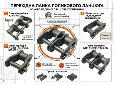 Перехідні ланки для приводних роликових ланцюгів