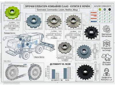 Зірочки елеватора комбайнів Claas — купити в Україні